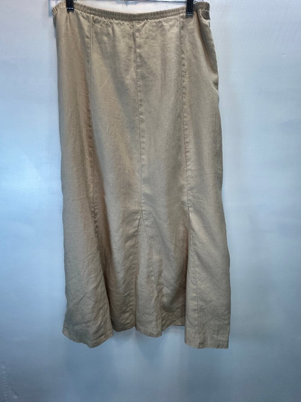 Bechamel 100% Linen Maxi Skirt Size 10 Neutral Beige A-Line Boho Modest Grandma